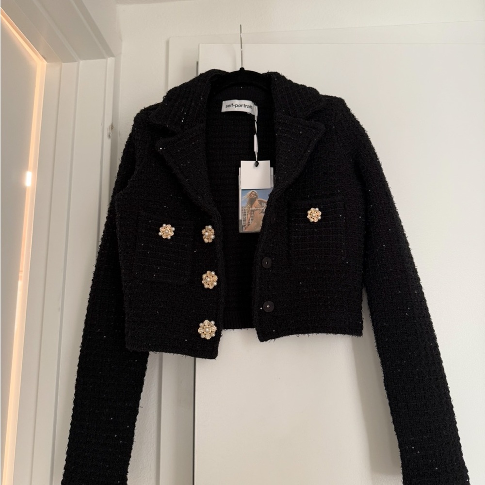 Textured Knit Jacket in Black
SELF-PORTRAIT